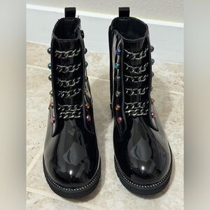 KURT GEIGER LONDON Girls' Mini Bax Boots in Black Color (Size 36/5M).